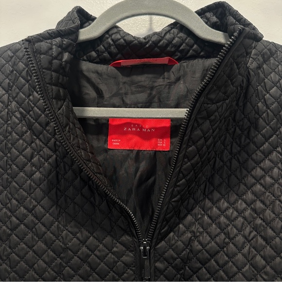 Zara Man Black Quilted Jacket Size L - NWOT - Picture 2 of 6